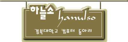 2000~2001년 첫 화면 간판 「하늘소 hanulso 경북대학교 컴퓨터 동아리」