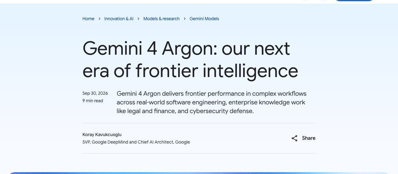 Google 「Introducing Gemini 4 Argon」 글